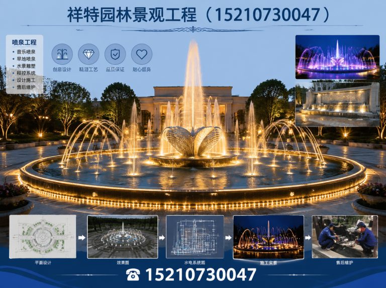 顺平县人工湖喷泉展示图